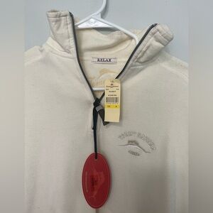 NWT! Men’s Tommy Bahama Cream Quarter-Zip Pullover
